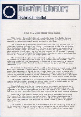 C2.3 Saclay 82 cm Liquid Hydrogen Bubble Chamber