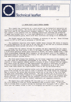 C2 1.4 metre Heavy Liquid Bubble Chamber