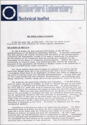 D1 The Proton Linear Accelerator