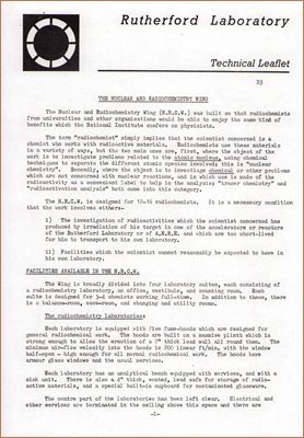 D3 The Nuclear and Radiochemistry Wing