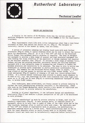 E1 Design and Manufacture