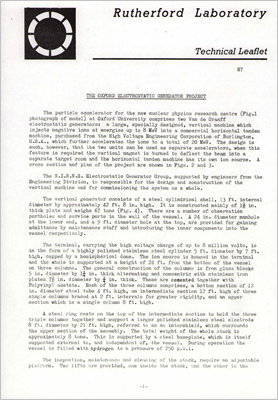 E7 The Oxford Electrostatic Generator Project