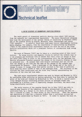 G2 A Brief History of Elementary Particle Physics