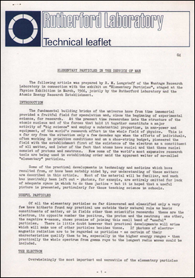 G4 Elementary Particles in the Service of Man