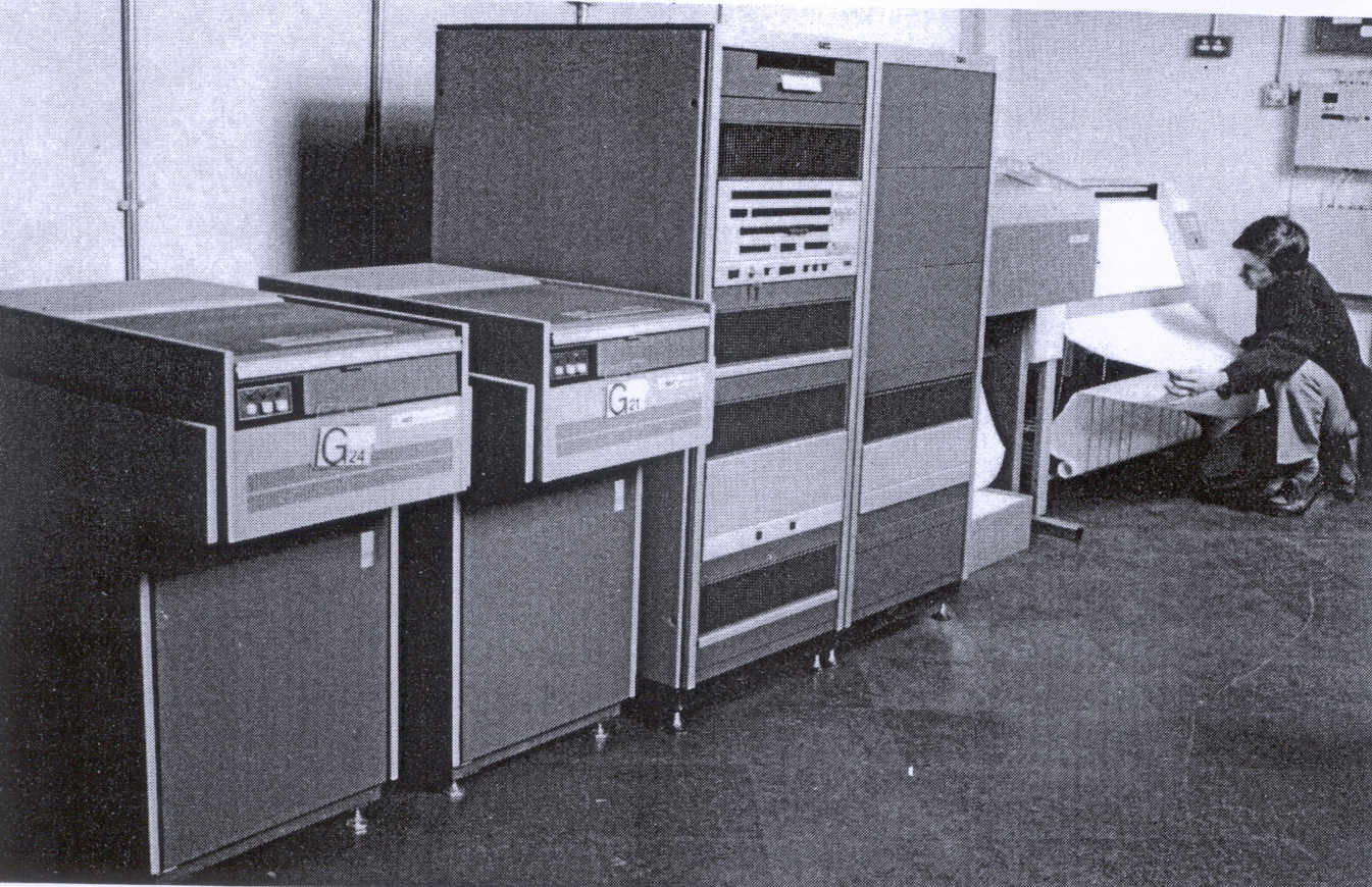 Fig 3.2 The first Multi User Minicomputer (based on a GEC 4070 system) installed at Bristol University