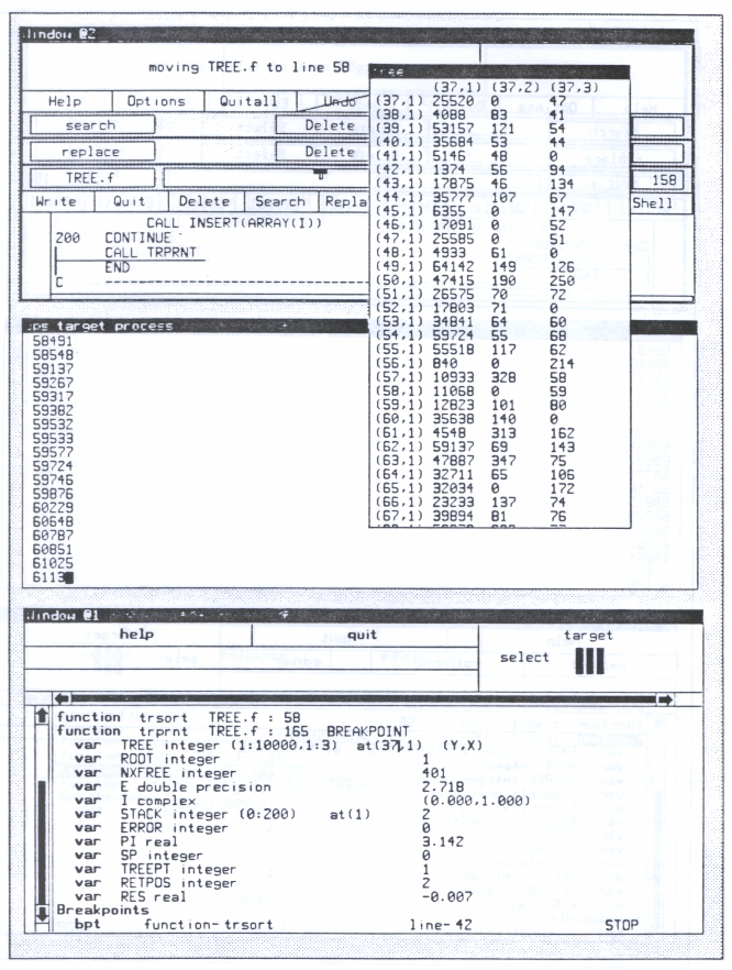 Figure 11: Values of the array TREE displayed in a separate window