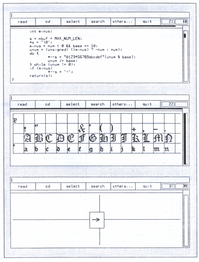 Figure 3: View on text, font and cursor files
