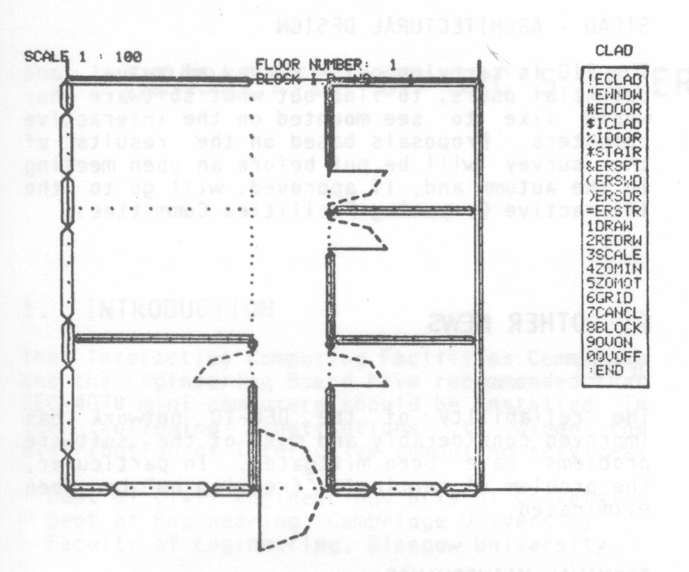Fig 2: BILD: floor plan with menu of operations. Some of the options change the menu