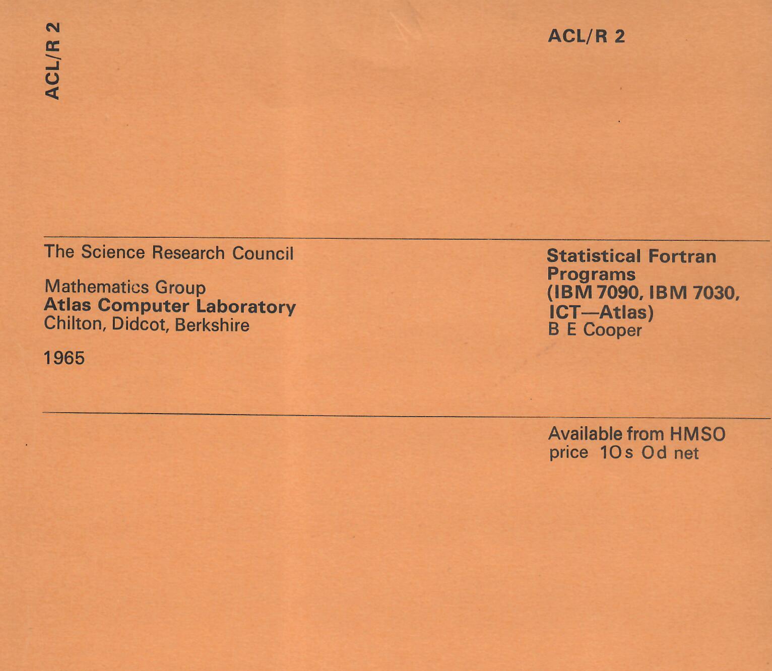 Statistical Fortran Programs