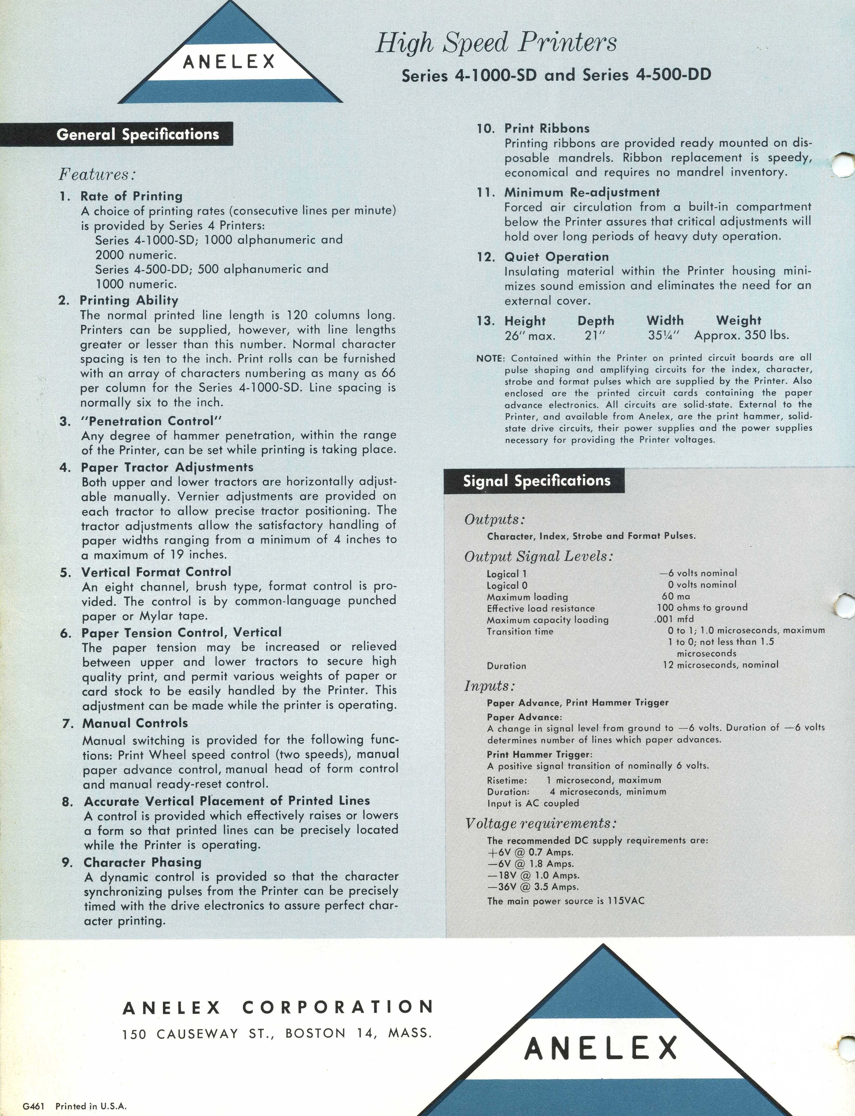 nelex Series 4 Lineprinter: 4