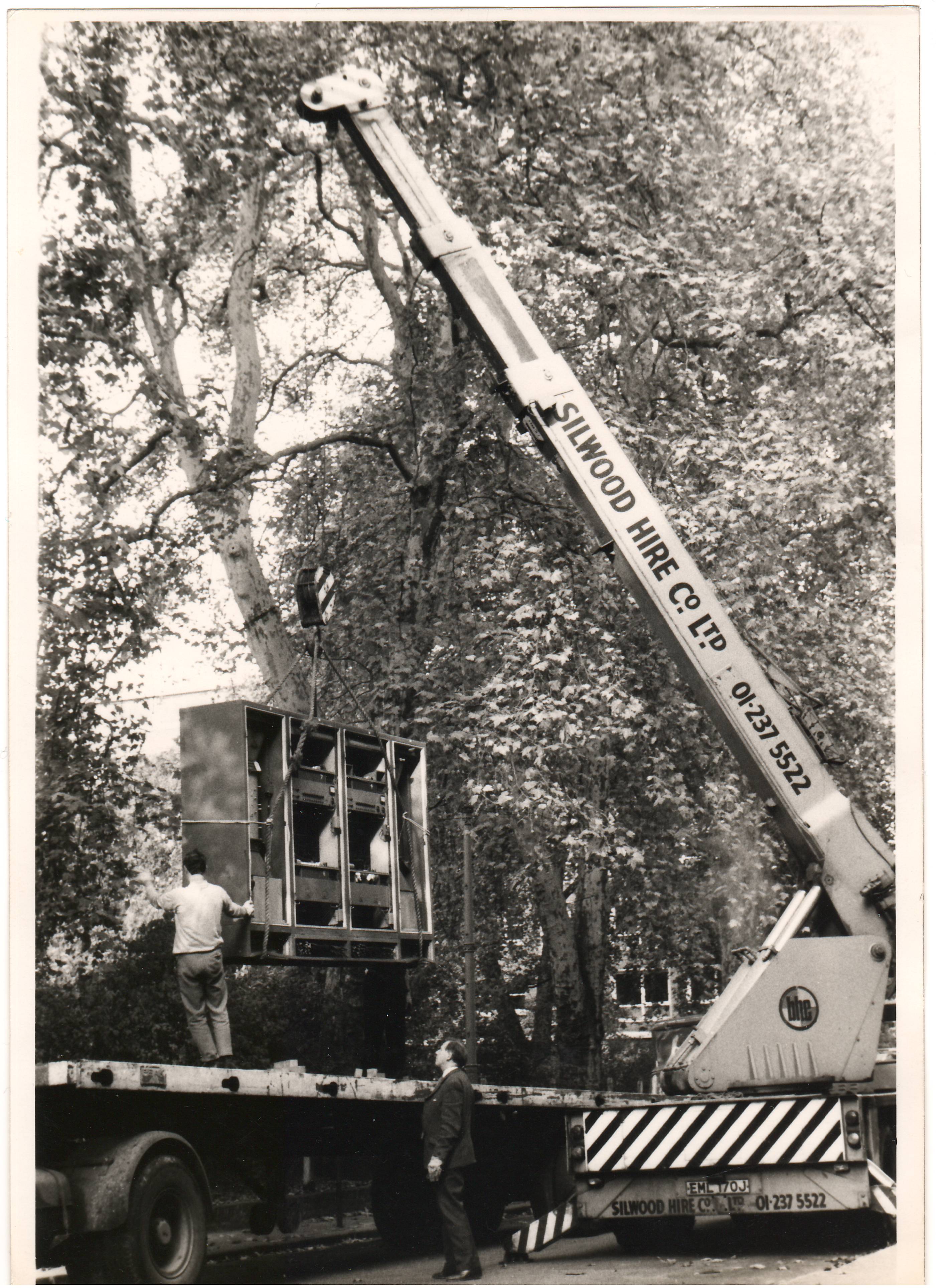 Fig 9: The computer was dismantled into cabinets weighting several tons each and varying in length from 8 to 12 feet.  