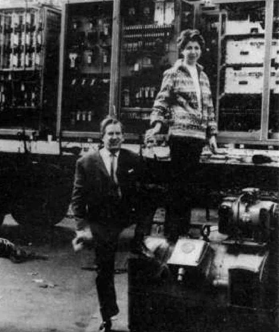 Fig 13: Mr. R.H. Williams, who was responsible for the dismantling of the computer with his daughter, Mrs. C.M. Cox who is the author of the Richard Williams & Partners Computer Specialists' computer publications which have appeared annually for many years.