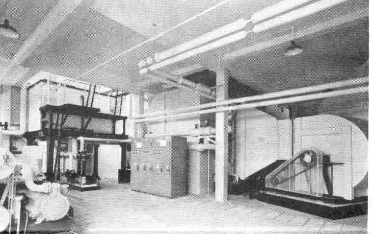 The main air conditioning plant with the recirculating fans on the right