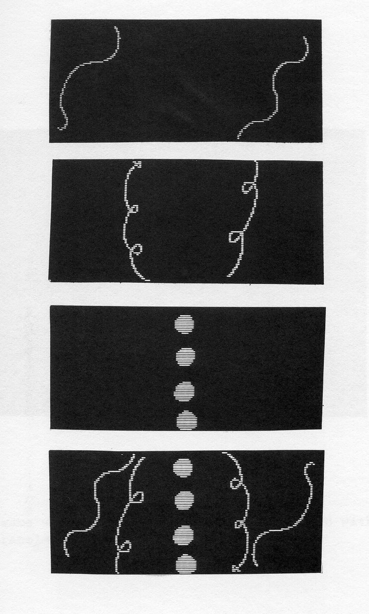 Fig. 6. Three layers are meshed, specifying white as the predominant color; the meshed result is the bottom photograph.