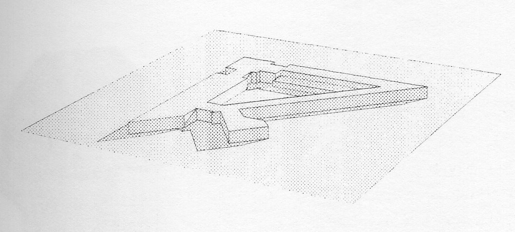Figure 1: A plotter rendered drawing of a proposed building.