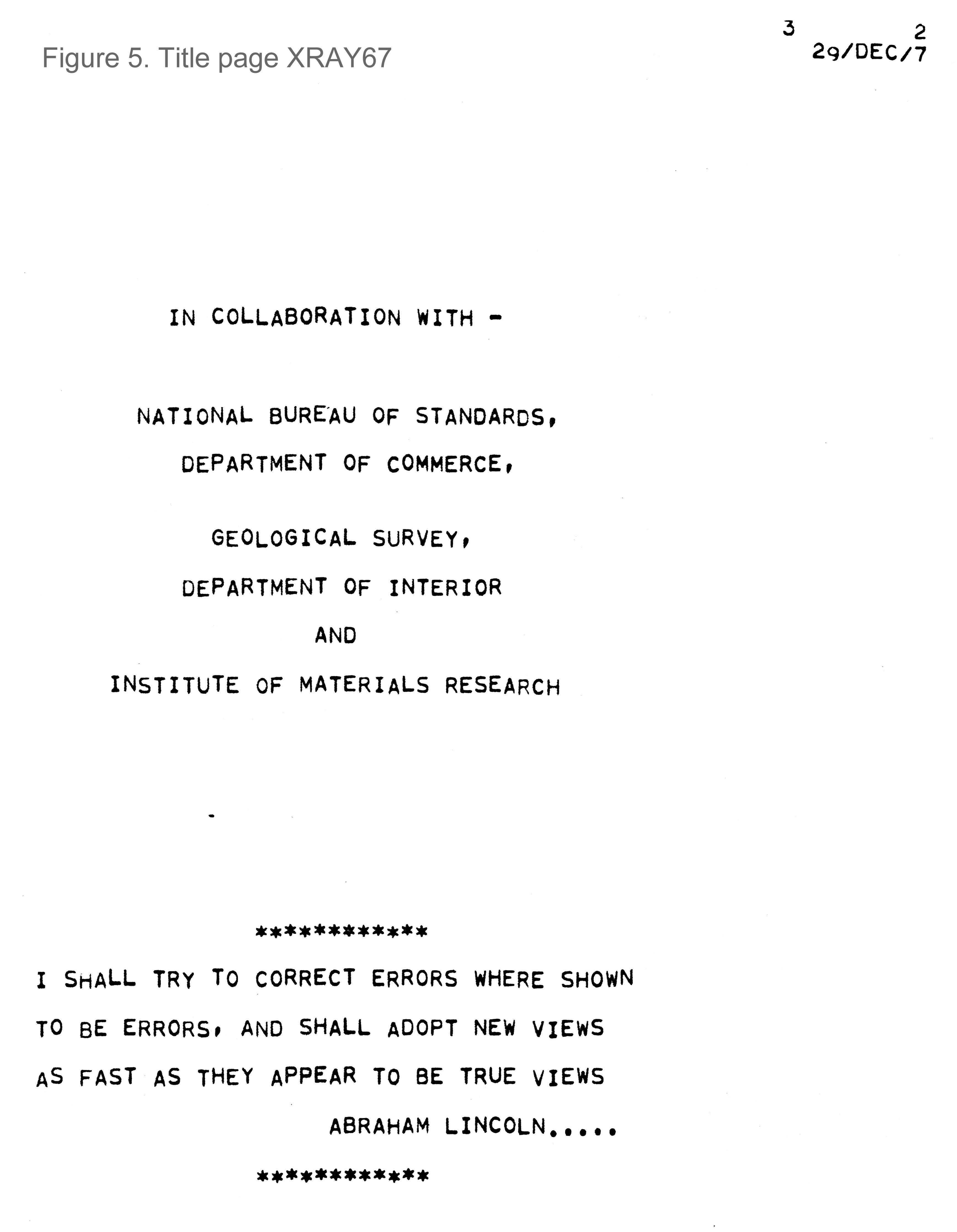 Figure 5: Title page XRAY67