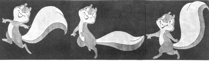 Figure 15 - Scanned version of the above three drawings. 
Any number of in-betweens desired can now be produced automatically.
