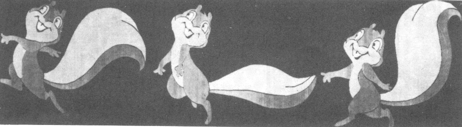 Figure 3b:  a single fully-detailed character drawing is 
digitised, and the program fits this to the skeleton positions on 
each new frame of film 
