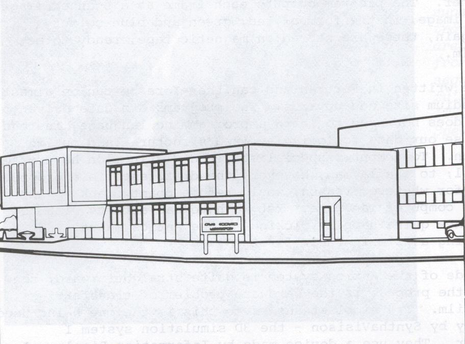 Figure 9a:  Antics animation is carried out with drawings in
line form (as the above drawing of the Atlas Laboratory);
