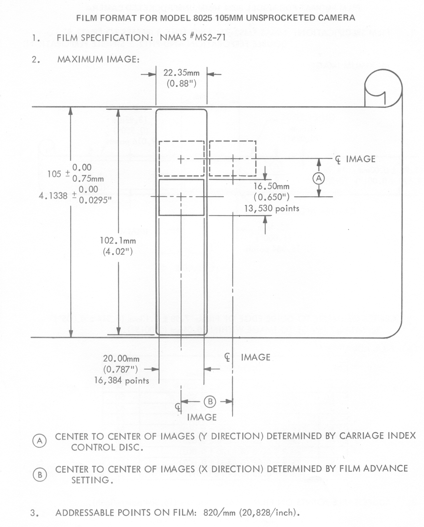 Model 8025 155mm Unsprocketed Camera