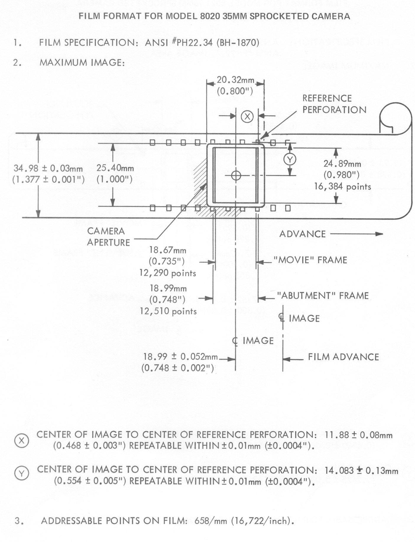 Model 8020 35mm Sprocketed Camera