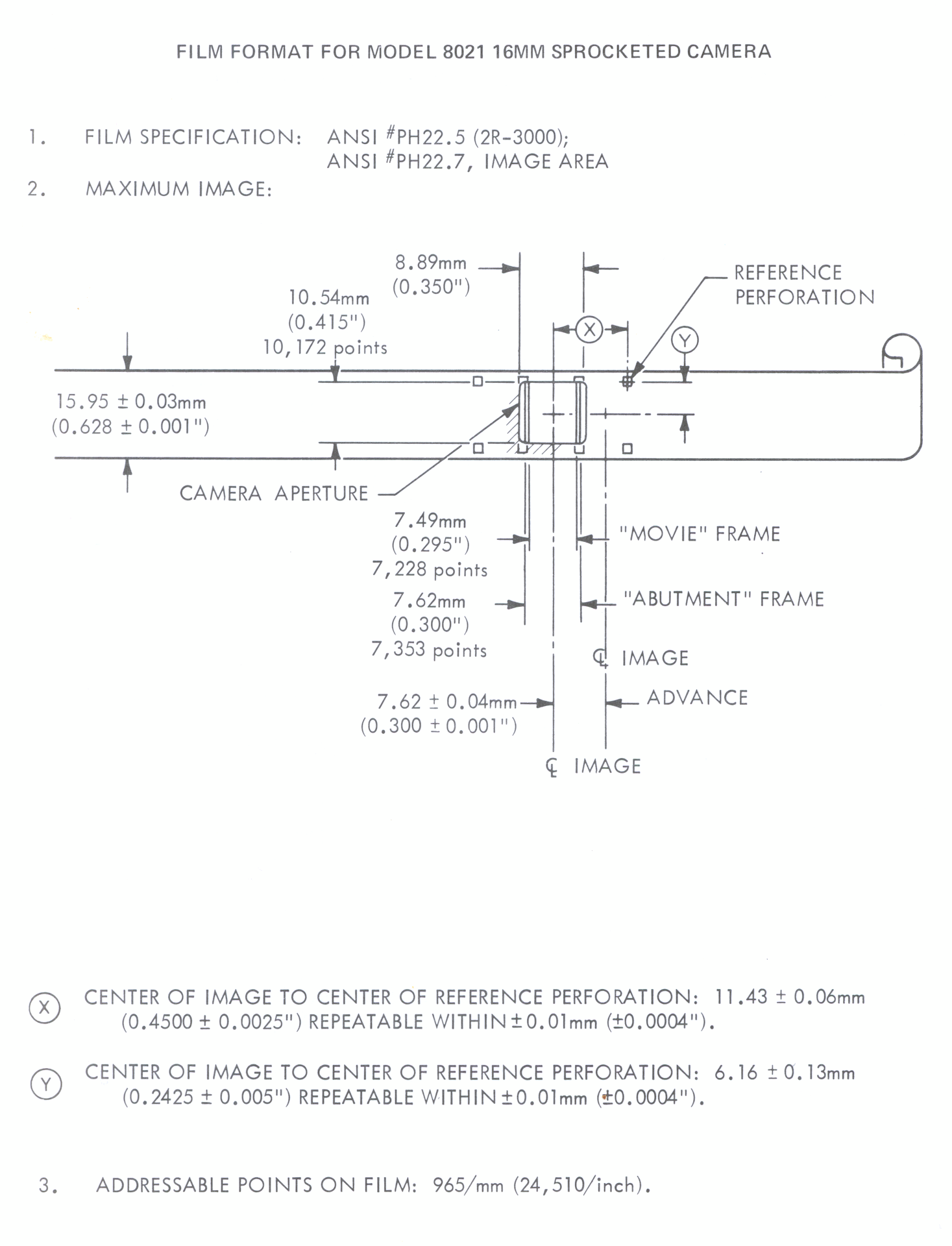 Model 8021 16mm Sprocketed Camera