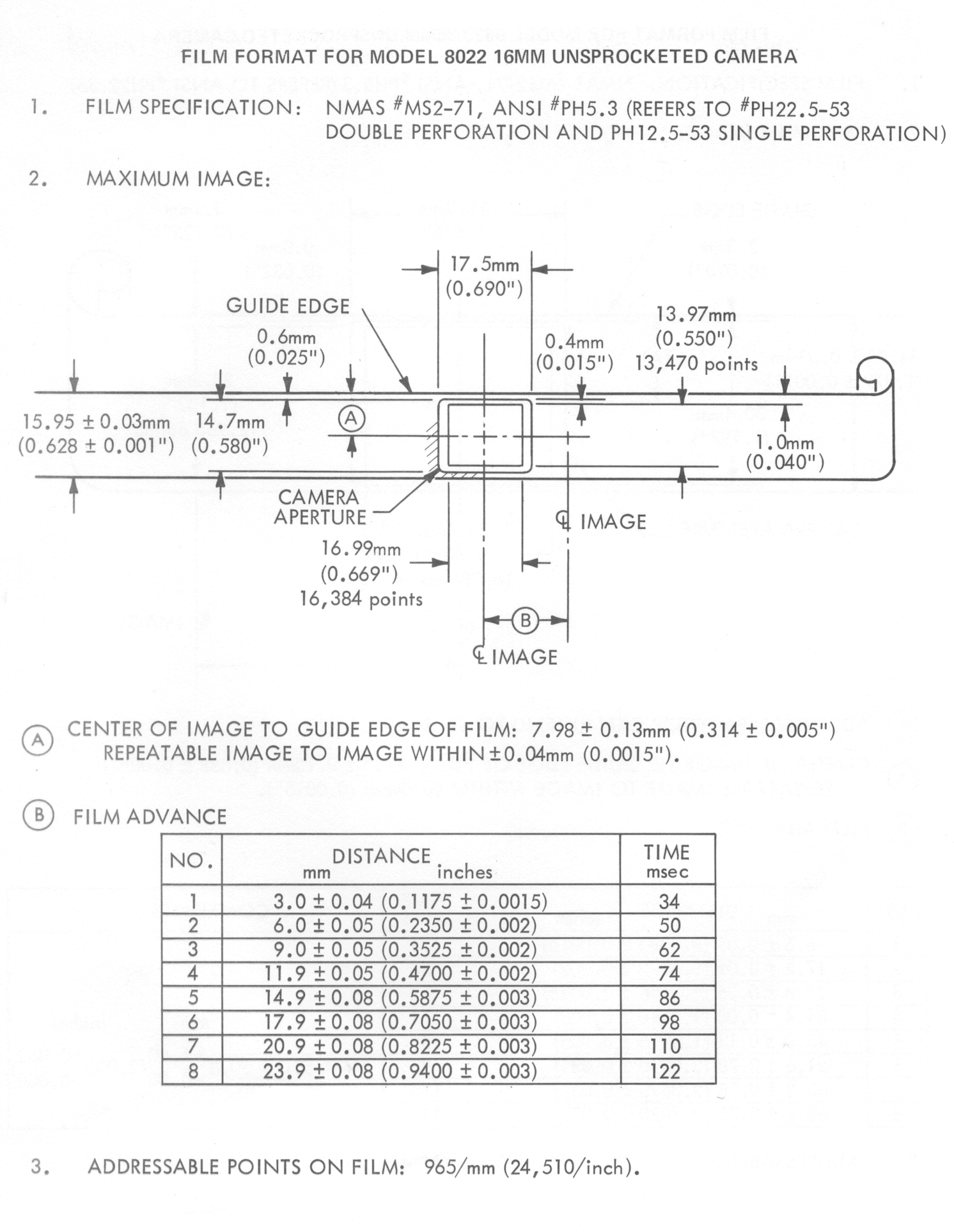 Model 8022 16mm Unsprocketed Camera