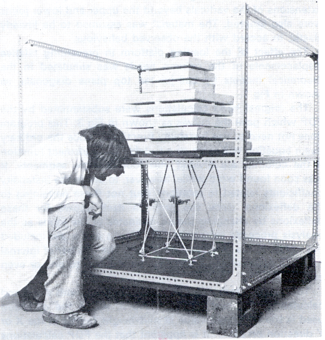 Fig 2. Test rig for model scaffold towers