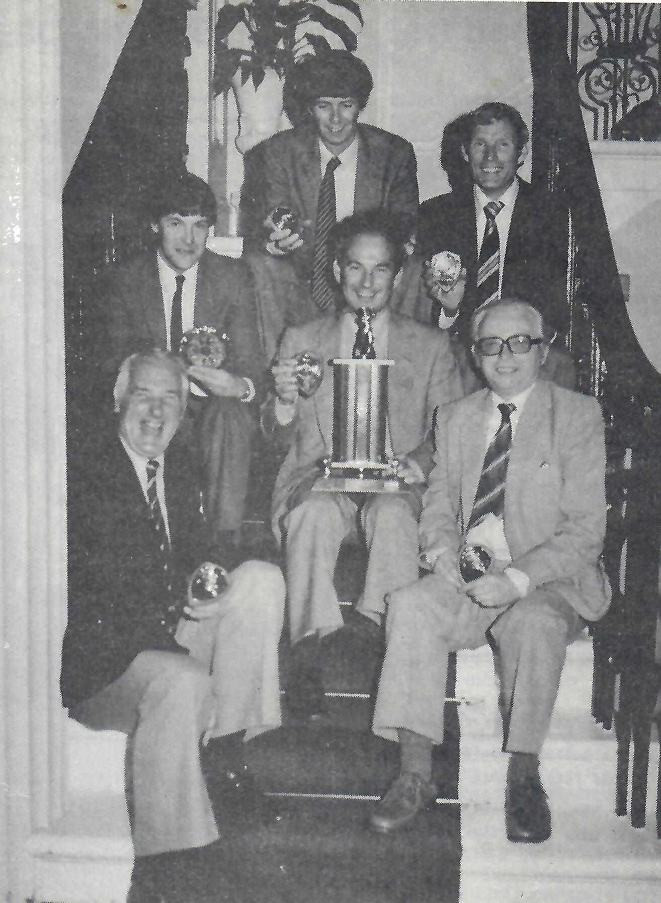 The winning team surrounding their Captain, Geoff Manning (from left to right) Ken Quinton, Rob Witty, Mike Watson, Ken Louch and Brian Parkinson. (Photo: ROE)