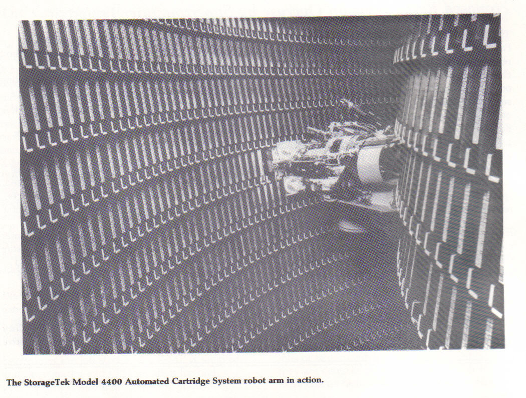 The StorageTek Model 4400 Automated Cartridge System in action