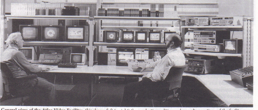 Figure 1 General view of the Atlas Video Facility:  this shows (left to right) the production, editing and recording sections of the facility.