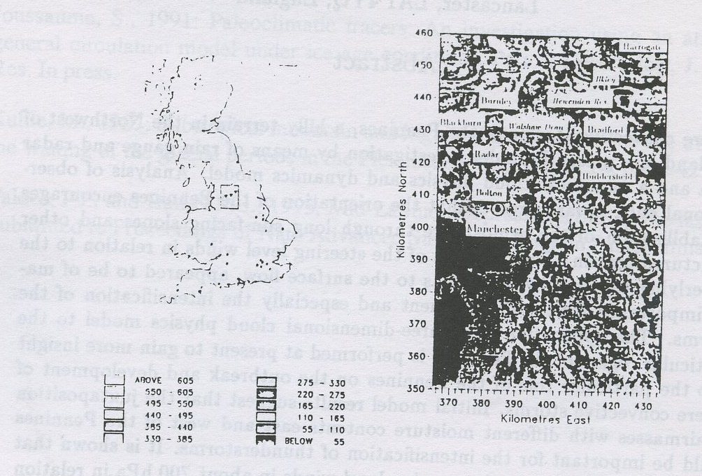 Figure 1: Distribution of convective storms with rainfall intensities of 100 mm/2hrsor more from 1863 to 1990
