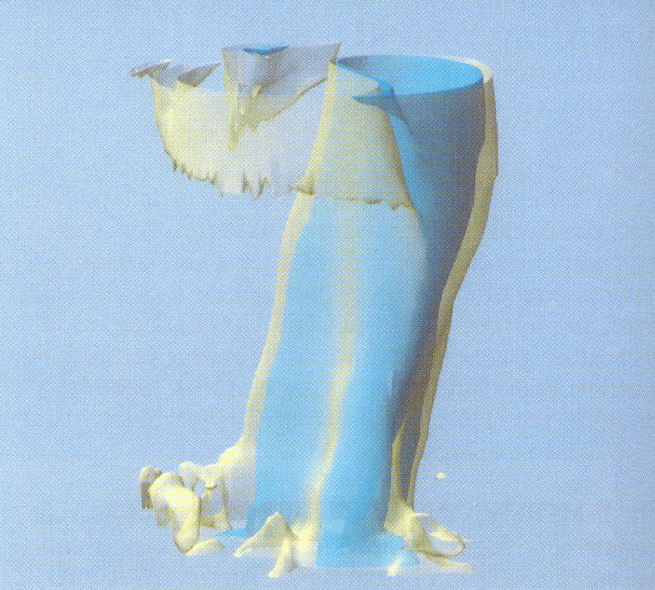 Fig 5.3 A still image from a video sequence showing the north polar atmospheric vortex; from the NERC UGAMP collaboration.
