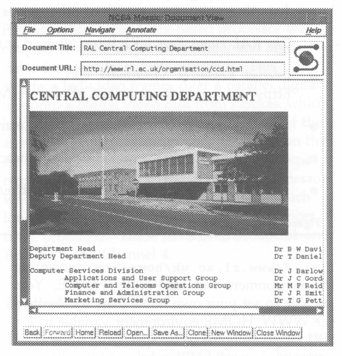 Figure 1 The RAL Home Page