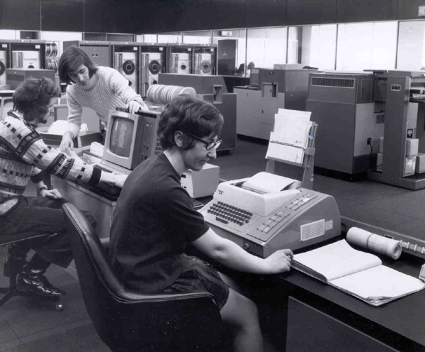 1906A Upper: Lorna Claringbold, Trevor Amos and J A Rae (standing)