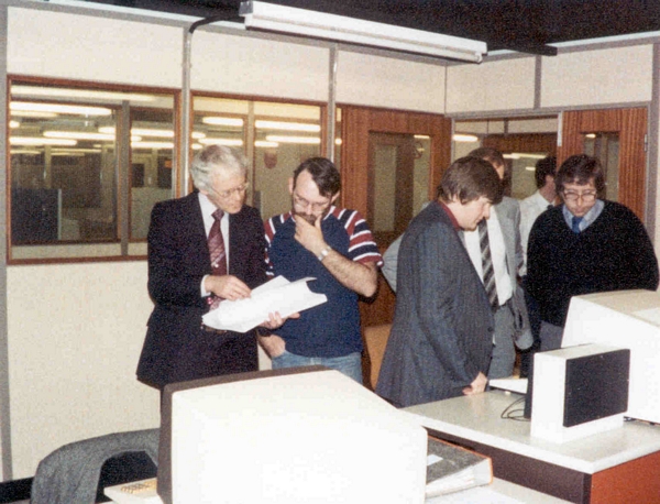 ICL/Fujitsu Atlas 10 Acceptance, Tim Pett (nearest)