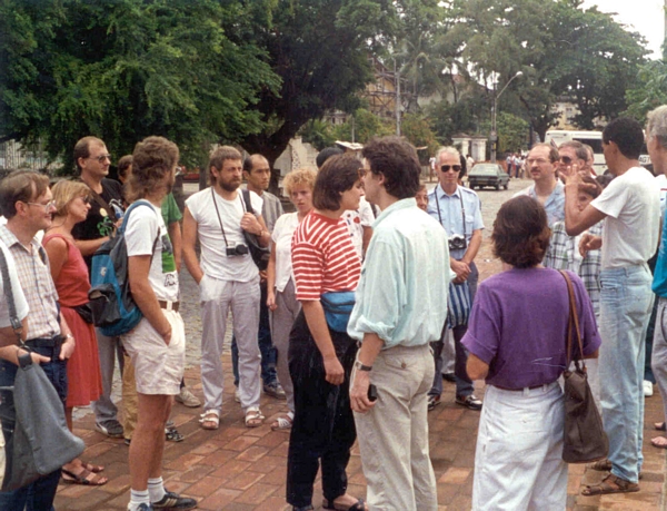 ISO Delegates sightseeing in Olinda (David Duce furthest left, Alan Francis in shorts)