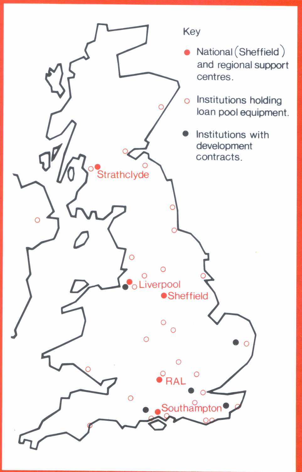 2.1 Map showing the wide impact made by the Transputer Initiative in its first 9 months.