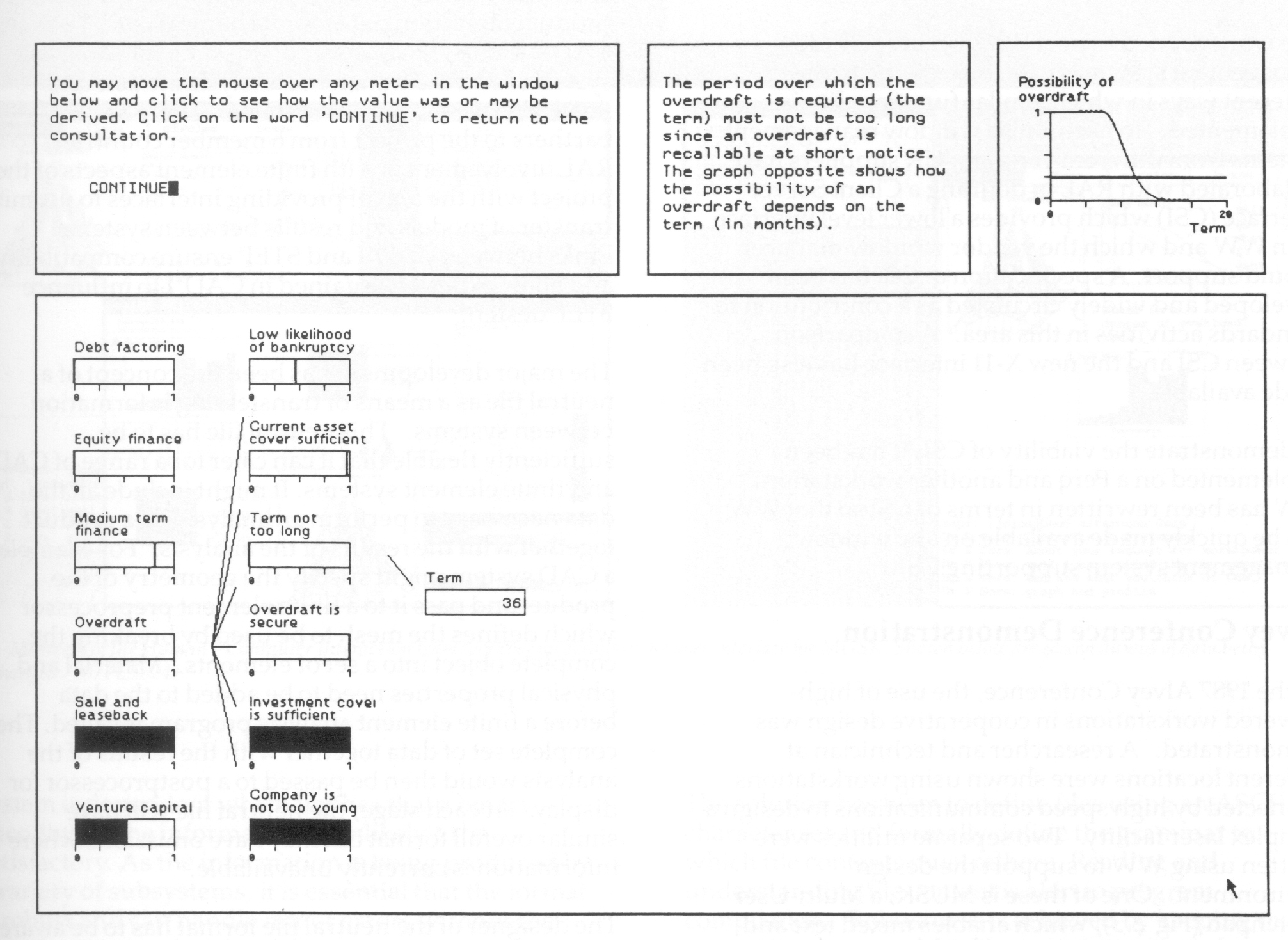 2.2 A typical presentation of information using the Source of Finance Advisor.