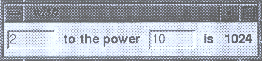 Figure A Simple Example using Entry and Label widgets together with a Simple Procedure
